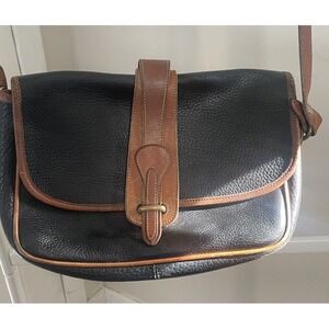 Vintage Dooney  Vs& Bourke  Awl Black Leather Crossbody/Shoulder Bag Purse USA